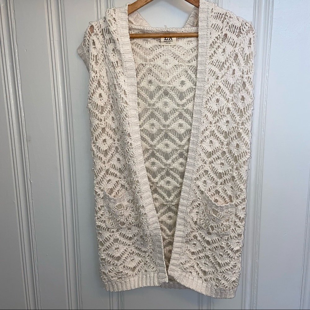 PPLA Cream Crochet Bowie Duster